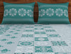 Geometric Meadowbrook - Aqua 100% Cotton Double Bedsheet - Morroccan By Spaces