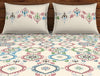 Floral Whisper White - Cream 100% Cotton Double Bedsheet - Indian Ethnic By Spaces