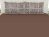 Geometric Brwn/Barelyblu - Brown 100% Cotton King Size Bedsheet - Geospace By Spaces