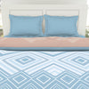 Geometric Dream Blue - Light Blue 100% Cotton Shell Double Quilt / AC Comforter - Geospace By Spaces