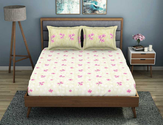 Papyrus Polycotton Double Bedsheet - Jubilance By Welspun