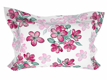 Floral Lucent White - White Microfiber Double Bedsheet - Adore By Welspun