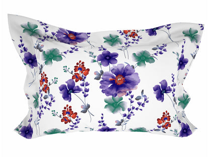 Floral Blanc De Blanc - White Microfiber Double Bedsheet - Adore By Welspun