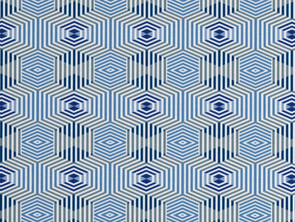 Geometric High Tide - Dark Blue Microfiber Double Bedsheet - Adore By Welspun