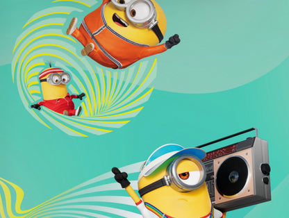 Character Aqua Sky - Light Green 100% Cotton Single Bedsheet - Universal Waves Quince Minions By Spaces