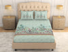 Floral Clearly Aqua - Light Aqua 100% Cotton King Size Bedsheet - Romantica By Spaces