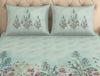 Floral Clearly Aqua - Light Aqua 100% Cotton King Size Bedsheet - Romantica By Spaces