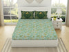 Floral Bay - Light Aqua 100% Cotton King Fitted Sheet - Lattice By Spaces