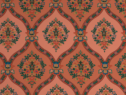 Floral Shrimp - Dark Blush 100% Cotton Double Bedsheet - Aurum By Spaces