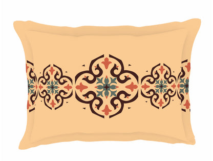 Geometric Creampuff - Light Orange 100% Cotton Double Bedsheet - Aurum By Spaces