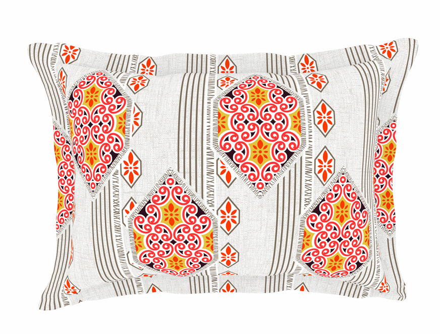 Floral Cloud Dancer - White 100% Cotton Double Bedsheet - Aurum By Spaces