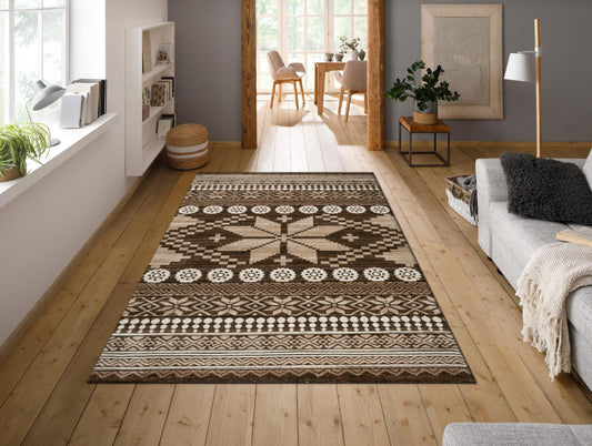 Plush Feel Brown Polypropylene Runner - Idika By Spaces