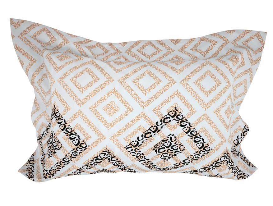 Geometric Beige Microfiber Double Bedsheet - Welspun Forever By Welspun