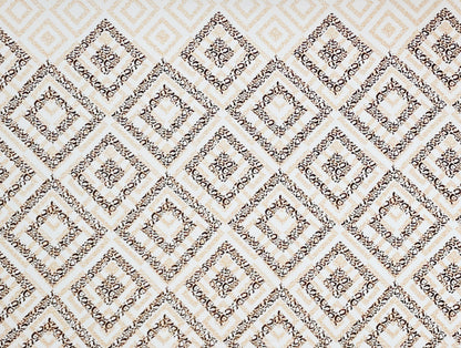 Geometric Beige Microfiber Double Bedsheet - Welspun Forever By Welspun