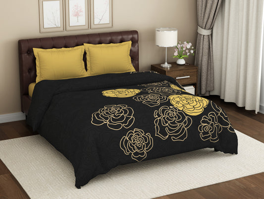 Floral Black Blanket Mink - Mellow By Welspun