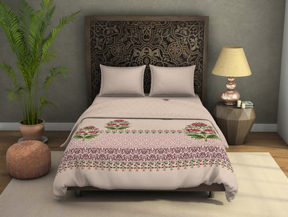 Floral Gardenia - Cream Fleece Blanket - Gulrana - Rangana By Spaces