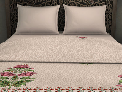 Floral Gardenia - Cream Fleece Blanket - Gulrana - Rangana By Spaces