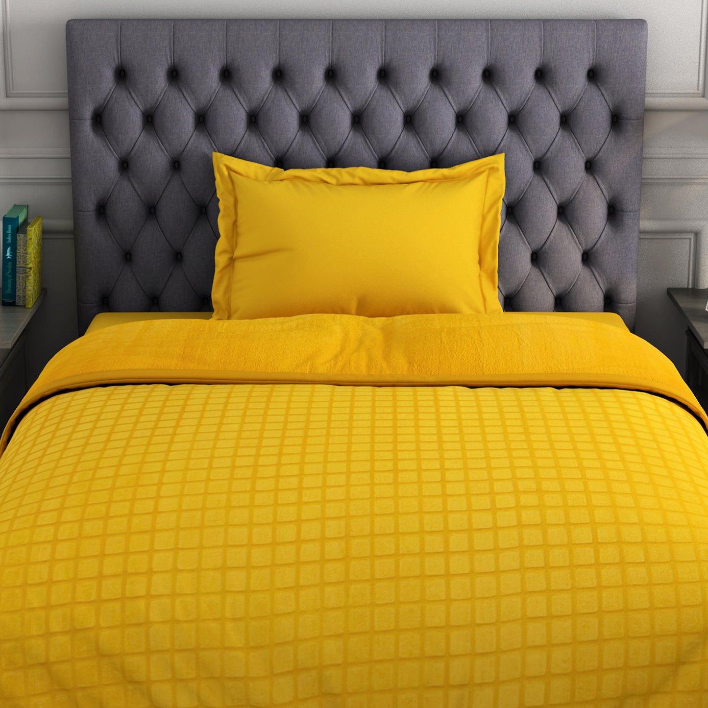 Geometric Calendula - Yellow Fleece Blanket - Haven By Spaces