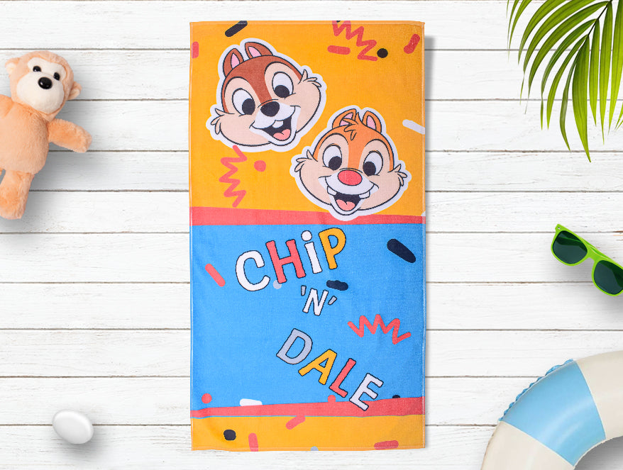 Solar Power - Yellow 100% Cotton Bath Towel - Disney Chip & Dale By Spaces