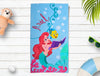 Spun Sugar - Light Blue 100% Cotton Bath Towel - Disney Ariel By Spaces