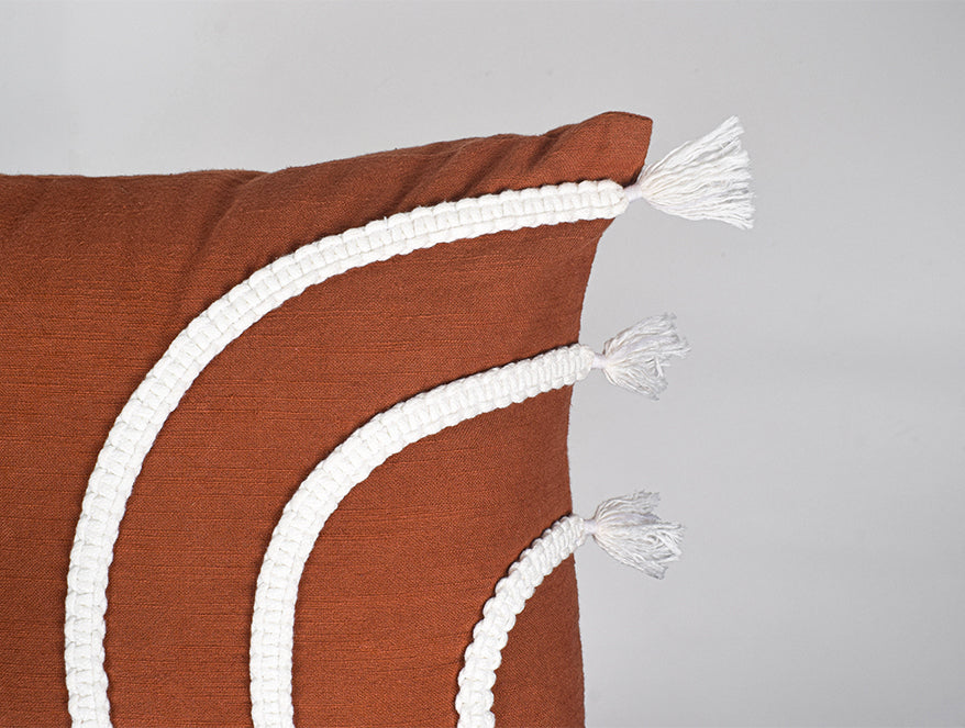 Abstract Brown 100% Cotton Cushion Cover - Terra By Spun