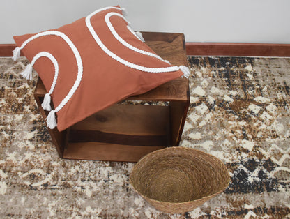 Abstract Brown 100% Cotton Cushion Cover - Terra By Spun