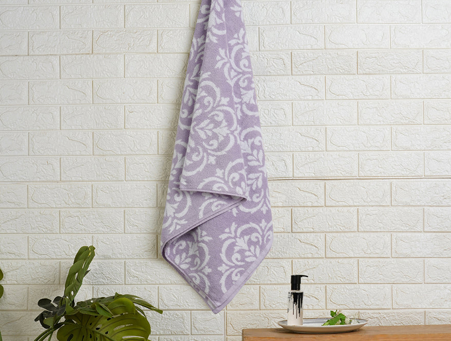 Thistle - Light Voilet 100% Cotton Bath Towel - Mirabella By Spaces