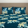 Floral Dark Blue Microfiber Double Bedsheet - Bliss By Welspun