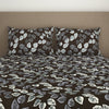 Floral Dark Brown Microfiber Double Bedsheet - Bliss By Welspun