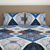 Ornate Blue Heaven - Dark Blue Microfiber Double Bedsheet - Bliss By Welspun