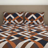 Geometric Brown Microfiber King Size Bedsheet - Bliss By Welspun