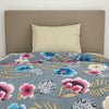 Floral Silver Microfiber Shell Single Quilt / AC Comforter - Bliss By Welspun