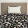 Floral Dark Brown Microfiber Shell Single Quilt / AC Comforter - Bliss By Welspun