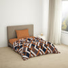 Geometric Brown Microfiber Shell Single Quilt / AC Comforter - Bliss By Welspun