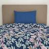 Floral Lichen Blue - Blue Microfiber Shell Single Quilt / AC Comforter - Bliss By Welspun