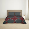 Geometric Maroon Microfiber Shell Double Quilt / AC Comforter - Bliss By Welspun