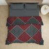 Geometric Maroon Microfiber Shell Double Quilt / AC Comforter - Bliss By Welspun