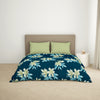 Floral Dark Blue Microfiber Shell Double Quilt / AC Comforter - Bliss By Welspun