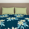 Floral Dark Blue Microfiber Shell Double Quilt / AC Comforter - Bliss By Welspun