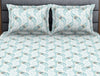 Floral Capri - Light Blue Polycotton King Size Bedsheet - Wonder Full By Welspun