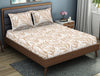 Floral Ginger Root - Light Brown Polycotton King Size Bedsheet - Wonder Full By Welspun