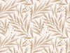 Floral Ginger Root - Light Brown Polycotton King Size Bedsheet - Wonder Full By Welspun