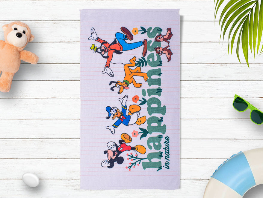 White 100% Cotton Bath Towel - Disney Mickey Mouse By Spaces