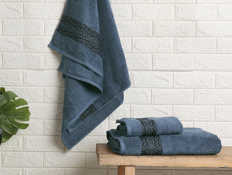 Aurum 3 Piece 100% Cotton Towel Combo Set - By Spaces