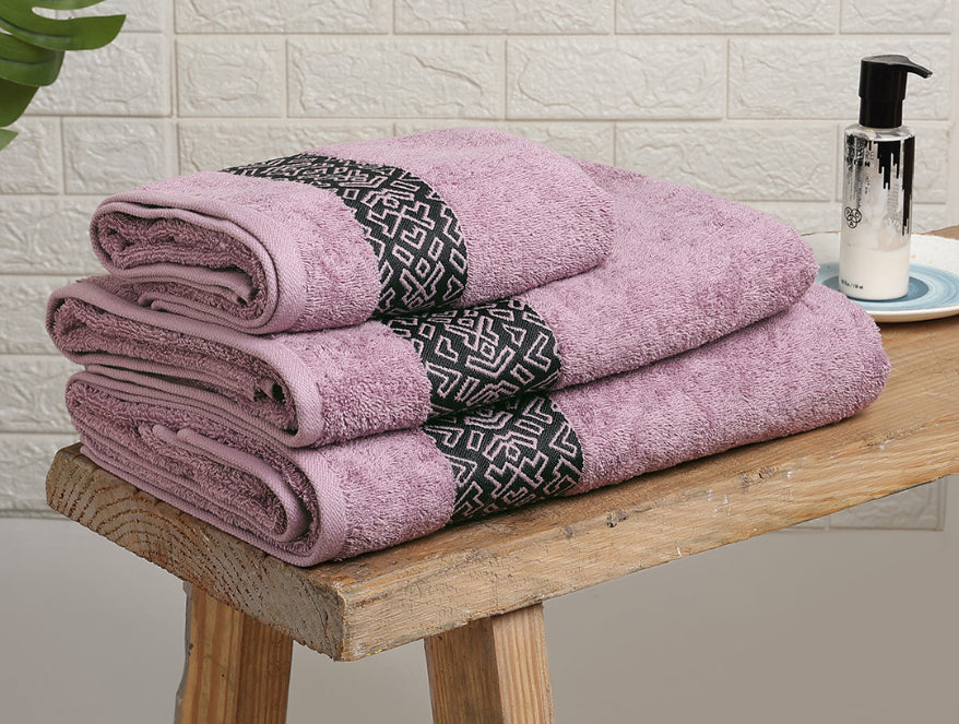 Aurum 3 Piece 100% Cotton Towel Combo Set - By Spaces