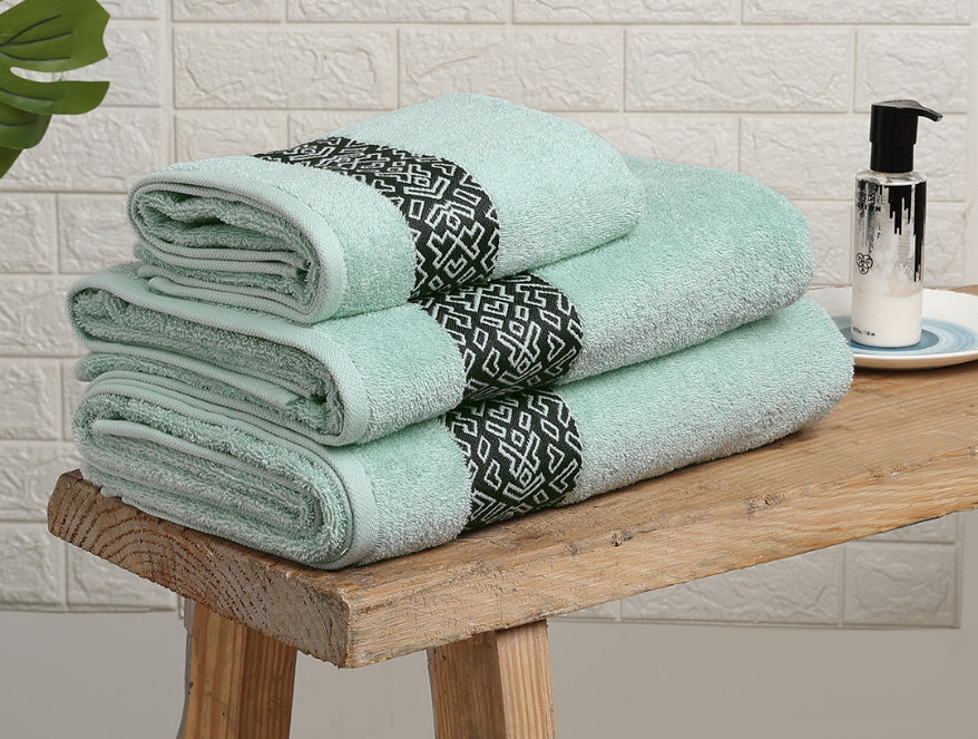 Aurum 3 Piece 100% Cotton Towel Combo Set - By Spaces