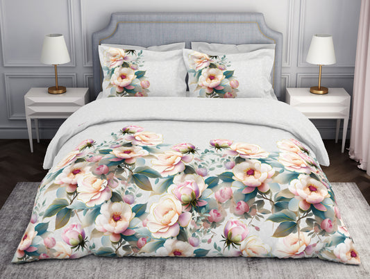White Elegance 100% Cotton Large Bedsheet - Vivant by Spaces