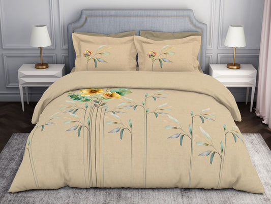 Beige Elegance 100% Cotton Large Bedsheet - Vivant by Spaces