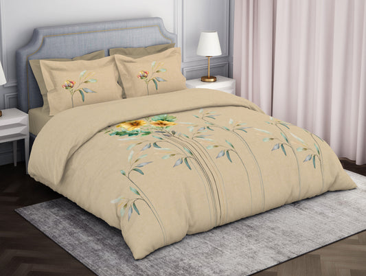 Beige Elegance 100% Cotton Large Bedsheet - Vivant by Spaces