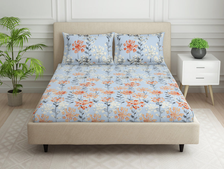 Exquisite Ornate Aqua 100% Cotton Double Quilt by Spaces